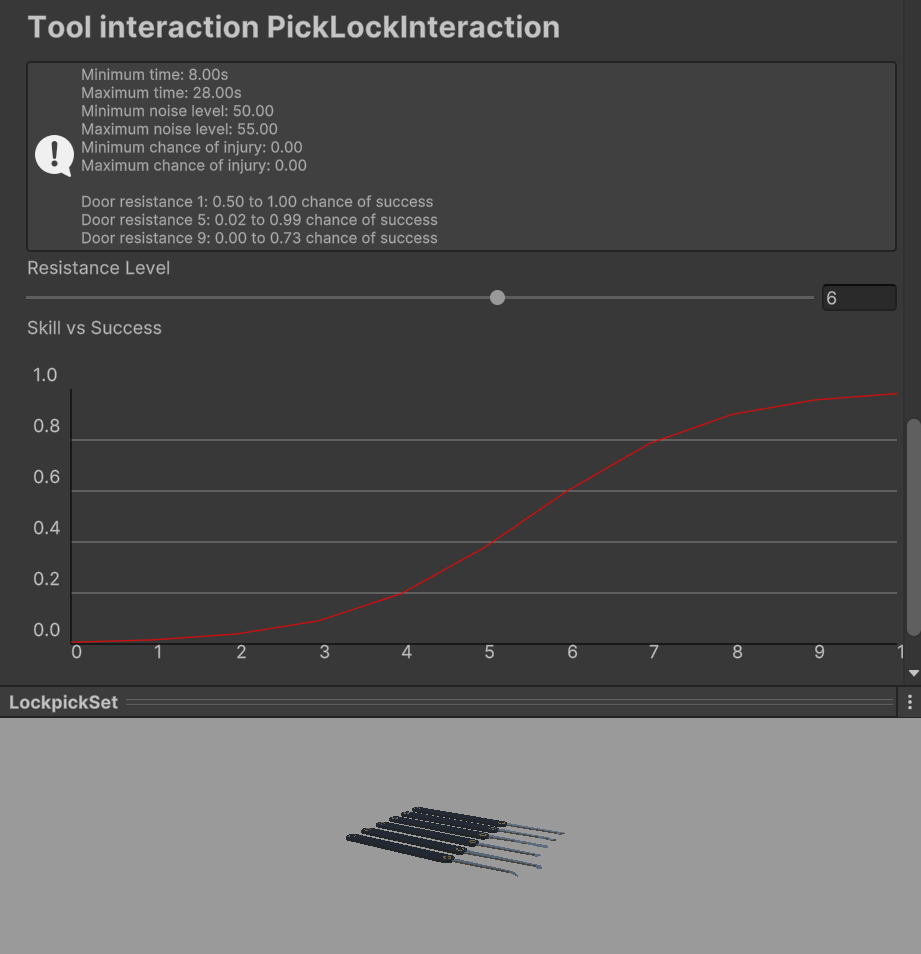 Custom Unity inspector for configuring tool attributes